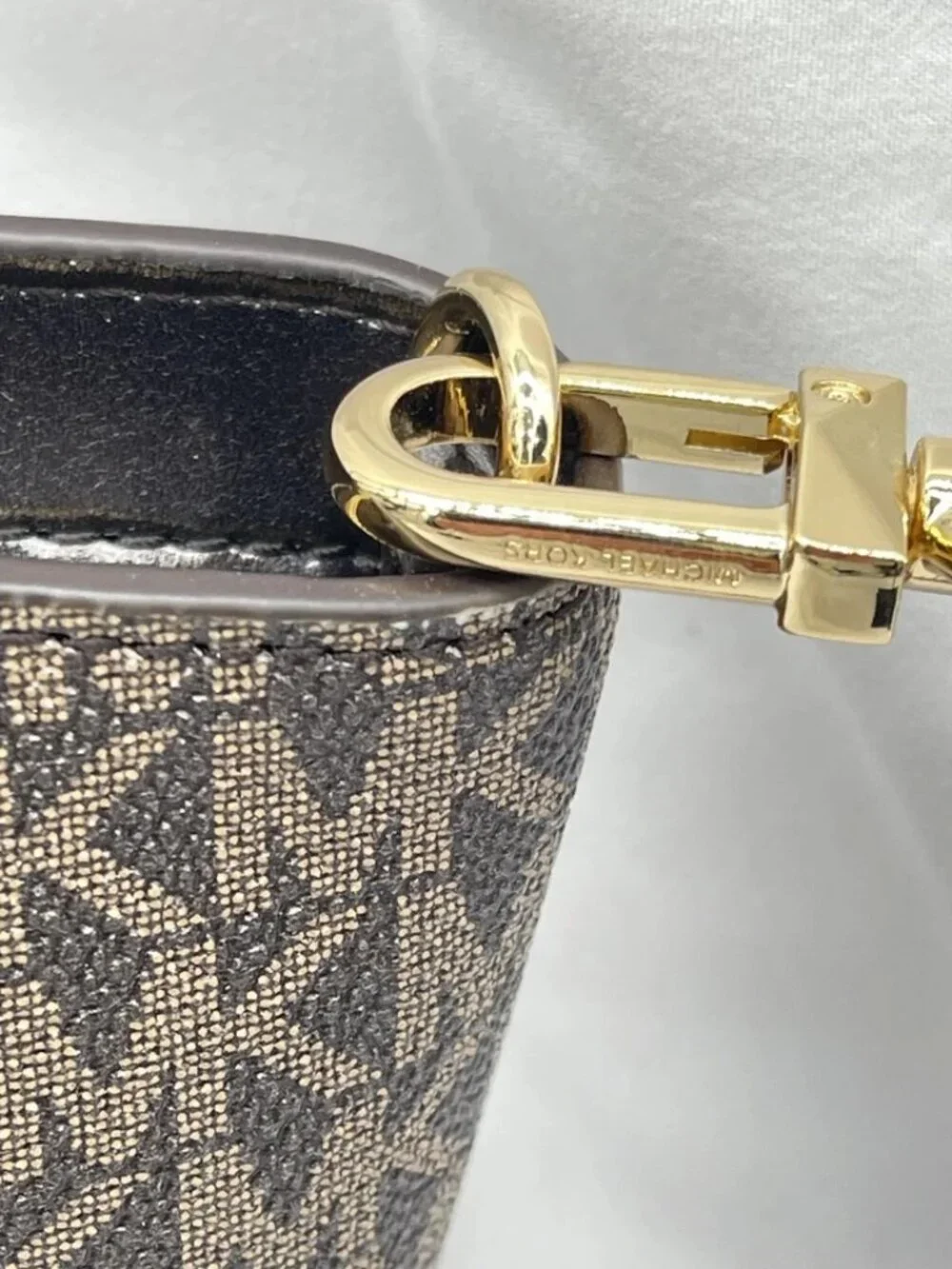 Michael Kors Womens Taryn Small Tote Crossbody Bag Canvas Chocolate - Picture 10 of 12